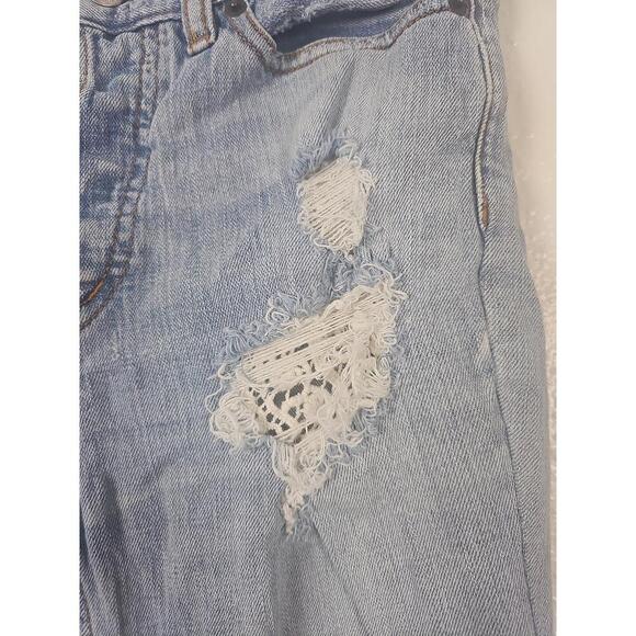 Free People Womens Distressed Light Wash Ripped Frayed Hem Jeans Size W24 XS - Picture 3 of 9